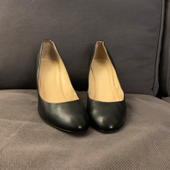 J.Crew Mona Round Toe Black Leather Pumps - Size 11 - Picture 10 of 16